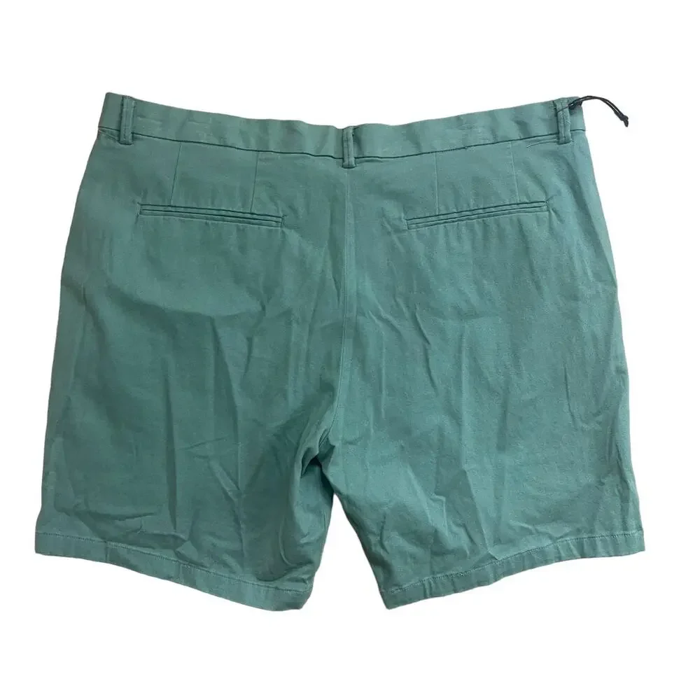 Coastaoro Men’s Cotton Flat Front Shorts Green Size 40 - Picture 4 of 5